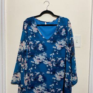 Pinkblush Pink Blush - Maternity - Pink & Blue Floral Dress